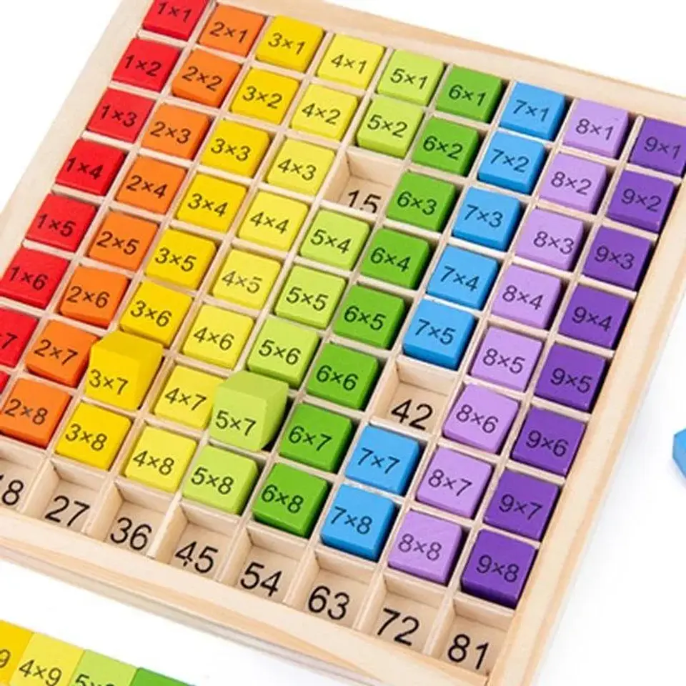 Montessori Educational Wooden Math Toys For Kids Children Baby Toys 99 Multiplication Table Math Arithmetic Teaching Aids 1
