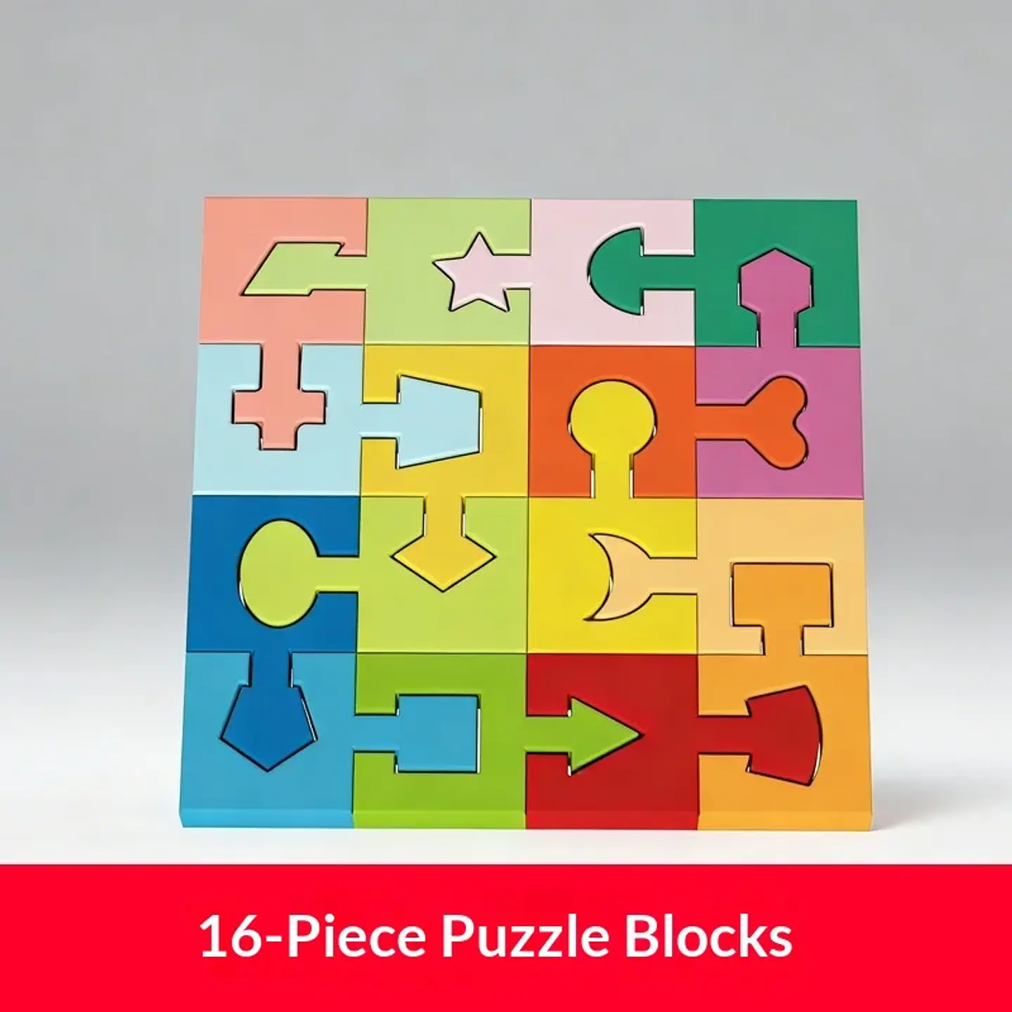 Montessori Geometric Matching Building Blocks Hand-eye Coordination Logical Thinking Training Toy Early Learning Wooden Puzzle 5