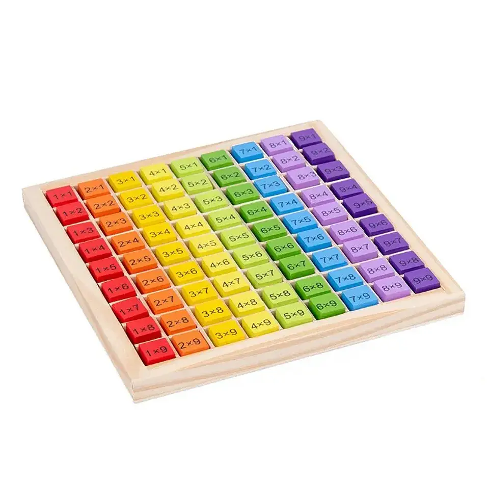 Montessori Educational Wooden Math Toys For Kids Children Baby Toys 99 Multiplication Table Math Arithmetic Teaching Aids 2