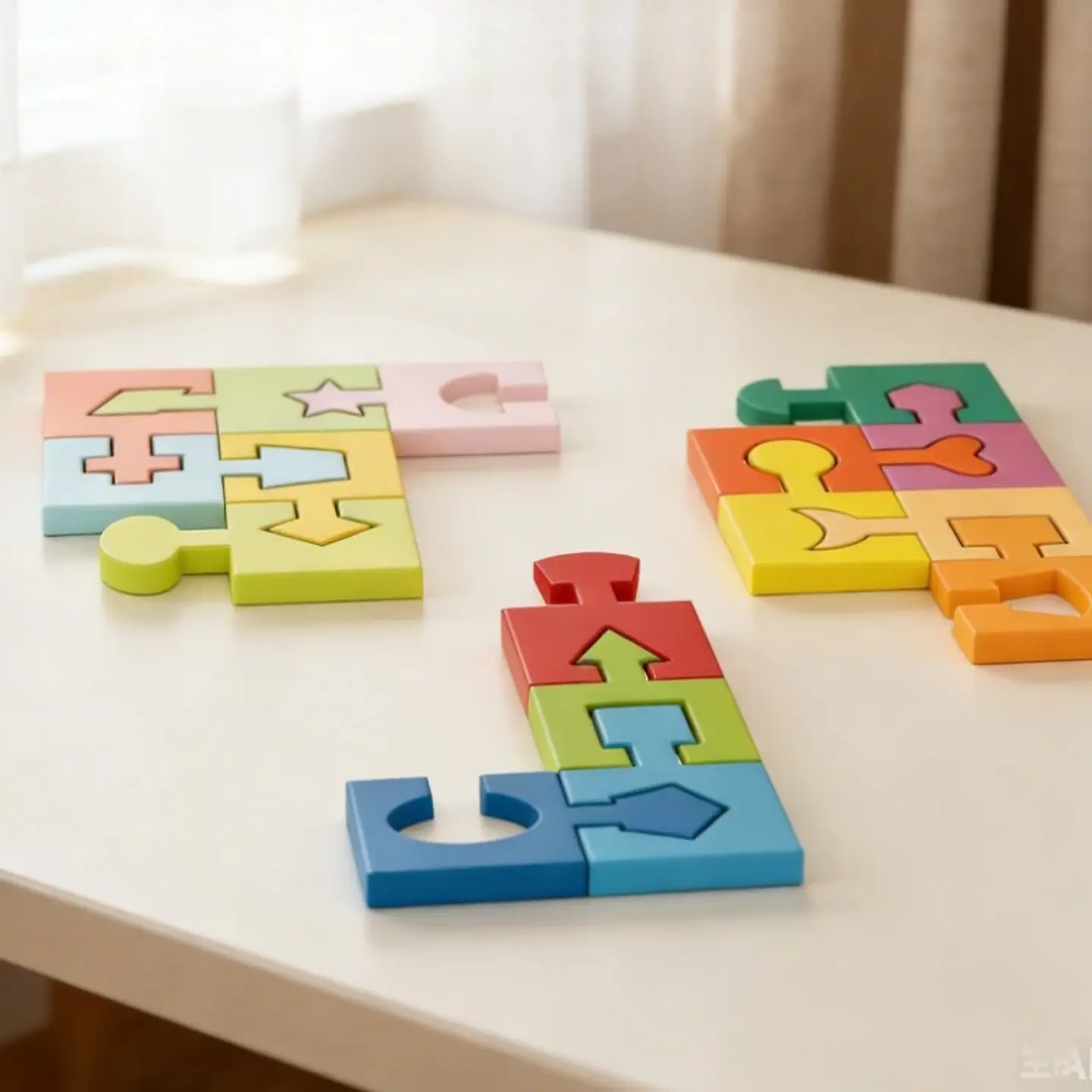 Montessori Geometric Matching Building Blocks Hand-eye Coordination Logical Thinking Training Toy Early Learning Wooden Puzzle 6