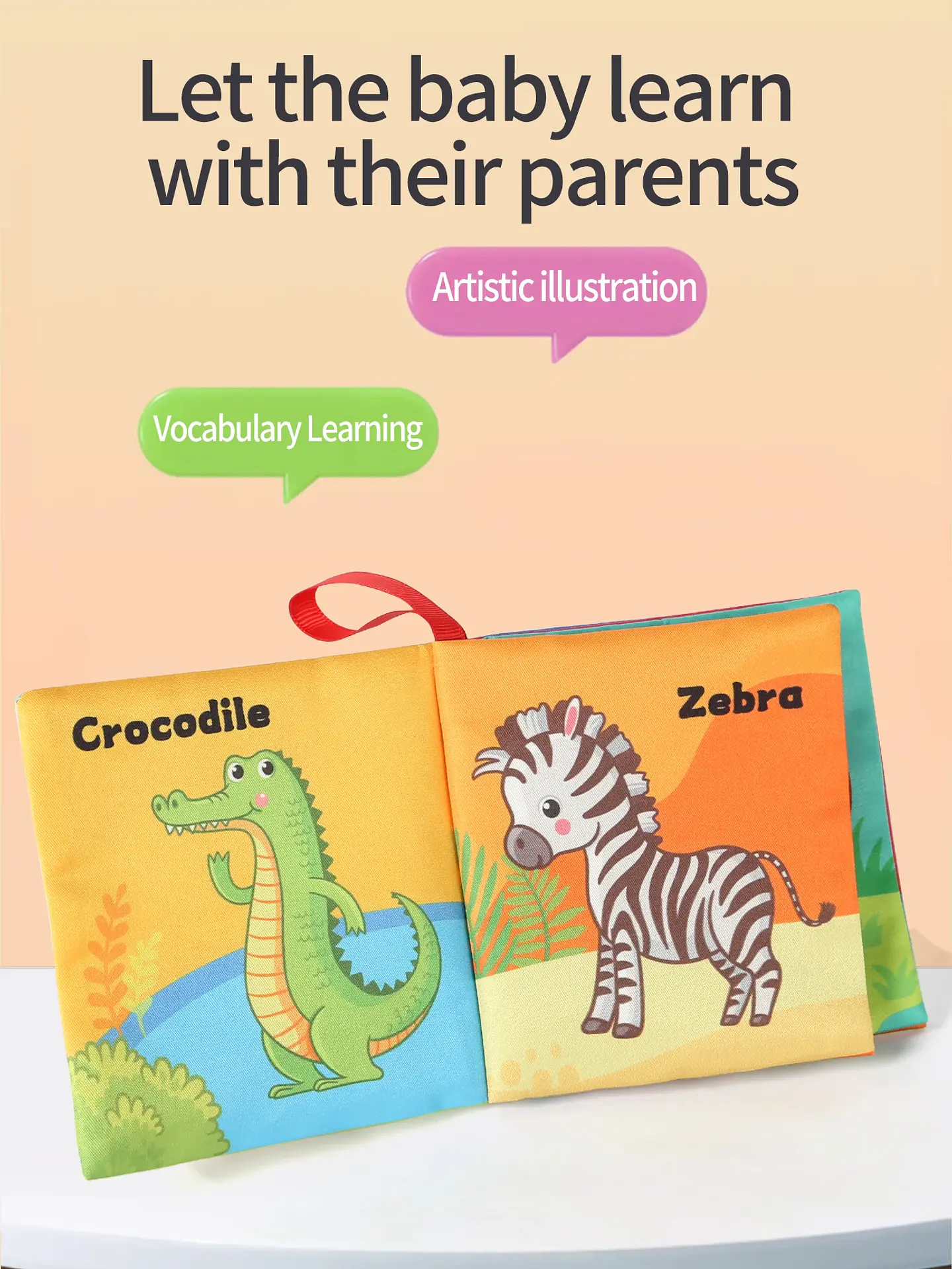 Montessori Preschool Cloth Book - Early Education Interactive Learning Toy - Anti-tear Washable - Perfect Gift for 0-3-year-old 5