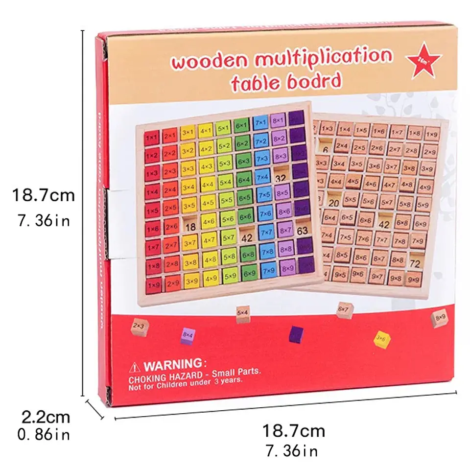 Montessori Educational Wooden Math Toys For Kids Children Baby Toys 99 Multiplication Table Math Arithmetic Teaching Aids 3