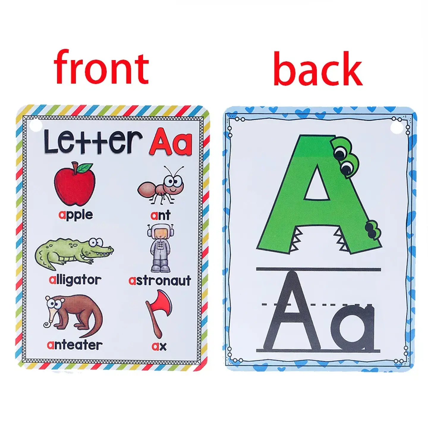 Montessori A - Z English Alphabet Cards with Phonics Words, Ideal for Early Development Educational Toys for Kids Teaching Aids 3
