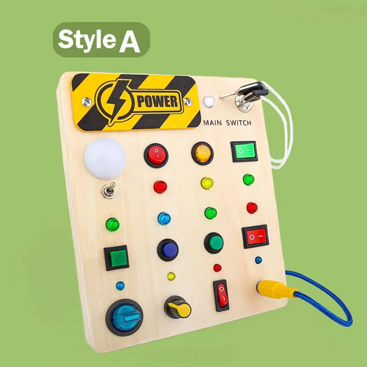 Montessori Busy Board With Switch Control Wooden Toddler Toys Sensory Travel Activities Toys For Kids Puzzle Early Learning Toys 7