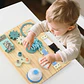 Montessori Busy Board for Toddlers Wooden Activity Sensory Board for Fine Motor Skills Travel Educational Learning  Toys for Kid - Thumbnail 6