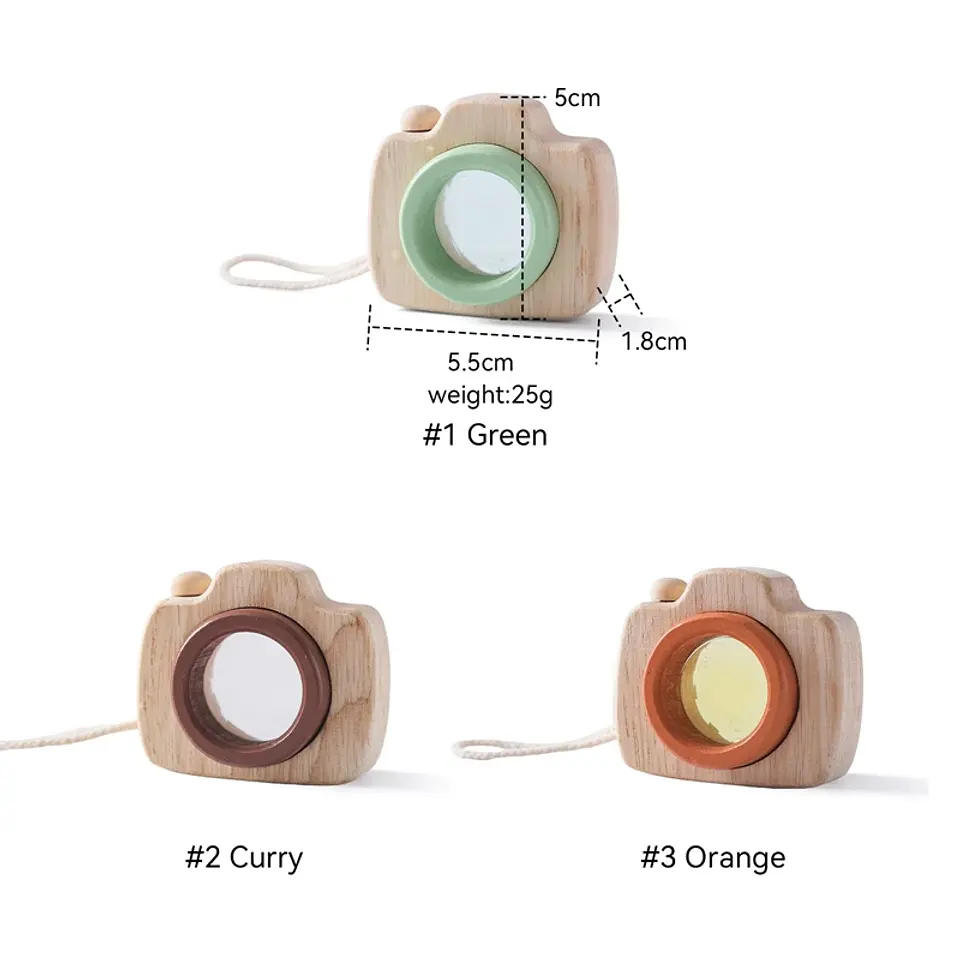 Montessori Baby Toys Education Wooden Blocks Toys for Kids Montessori Education Building Blocks Children Mini Camera Wooden Toys 6