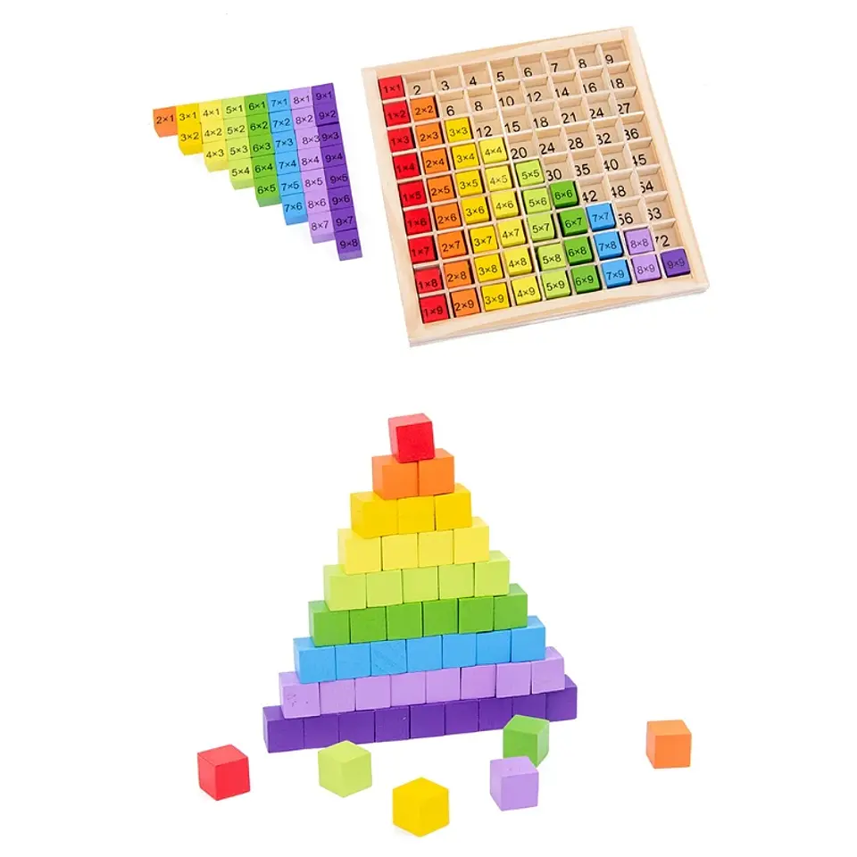 Montessori Educational Wooden Math Toys For Kids Children Baby Toys 99 Multiplication Table Math Arithmetic Teaching Aids 5