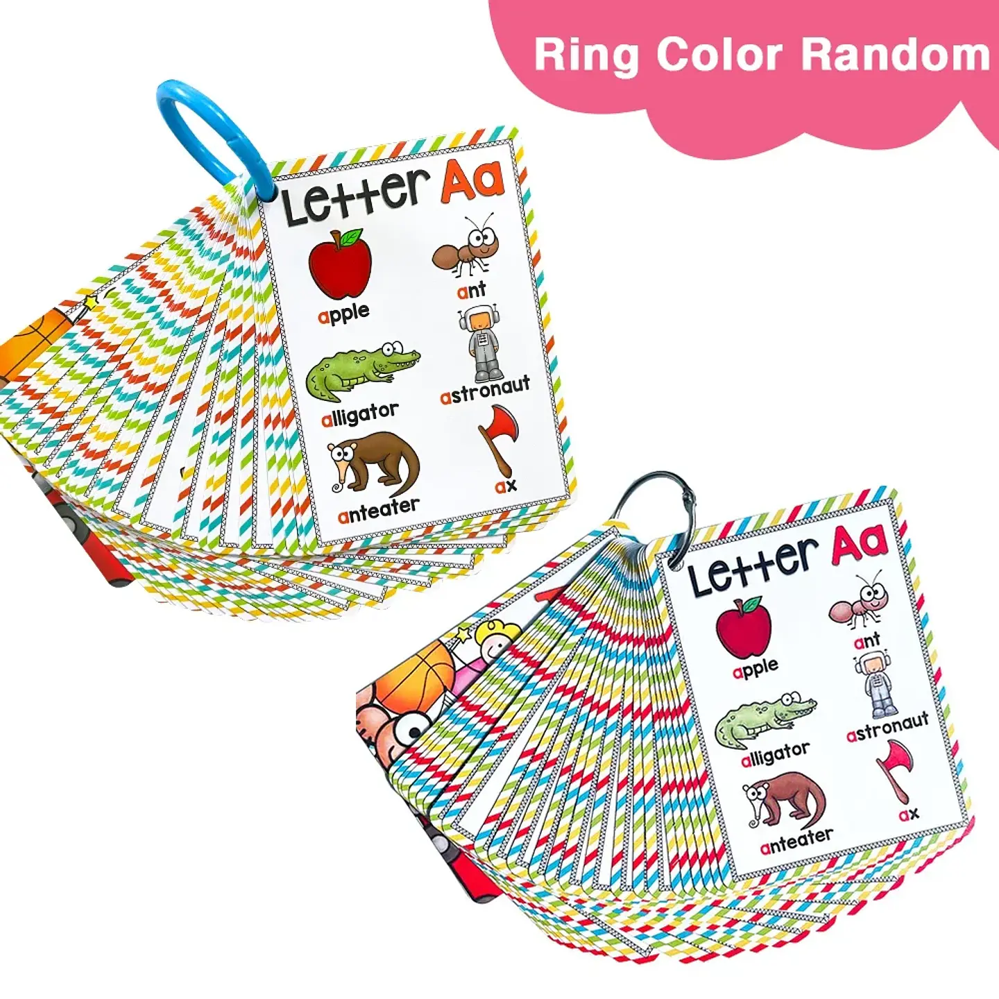 Montessori A - Z English Alphabet Cards with Phonics Words, Ideal for Early Development Educational Toys for Kids Teaching Aids 6