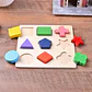 Wooden Geometric Shapes Montessori Puzzle Sorting Math Bricks Preschool Learning Educational Game Baby Toddler Toys for Children - Thumbnail 5