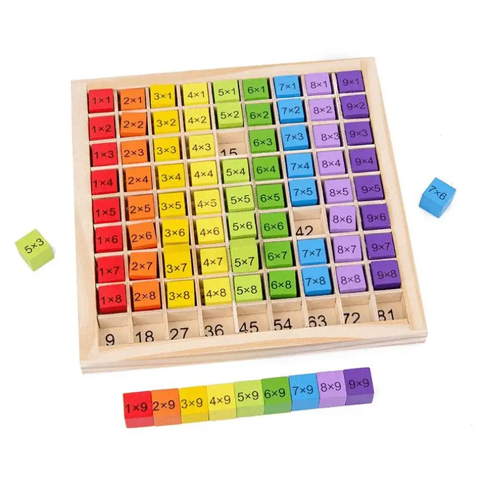 Montessori Educational Wooden Math Toys For Kids Children Baby Toys 99 Multiplication Table Math Arithmetic Teaching Aids 6