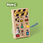 Montessori Busy Board With Switch Control Wooden Toddler Toys Sensory Travel Activities Toys For Kids Puzzle Early Learning Toys - Thumbnail 9