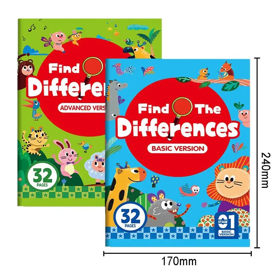 Montessori Look And Find Different Game Improve Visual Perception Skills Toddler Early Education Colorful Learning Book for Kids 2