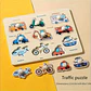 Montessori early education geometry beginner puzzle board, hand-held fixed board puzzle development, puzzle block shape matching - Thumbnail 9