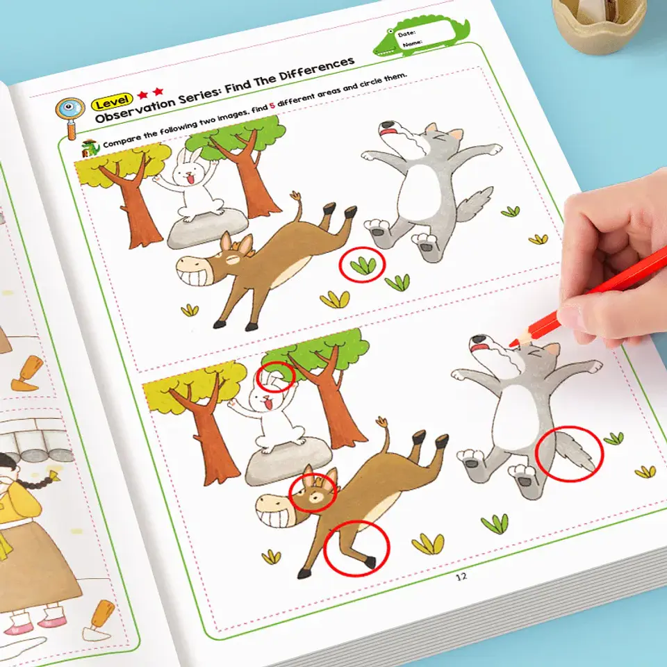 Montessori Look And Find Different Game Improve Visual Perception Skills Toddler Early Education Colorful Learning Book for Kids 4