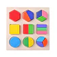 Wooden Geometric Shapes Montessori Puzzle Sorting Math Bricks Preschool Learning Educational Game Baby Toddler Toys for Children - Thumbnail 7
