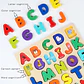 Montessori Wooden Puzzle for Children - Alphabetic Arithmetic Number Geometric Shapes Educational Game Toy for Preschool Learnin - Thumbnail 3