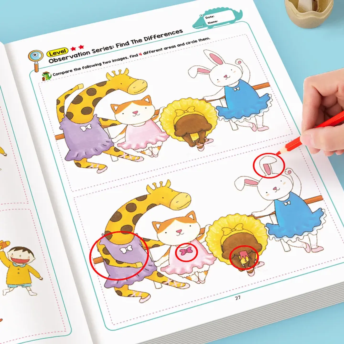Montessori Look And Find Different Game Improve Visual Perception Skills Toddler Early Education Colorful Learning Book for Kids 5