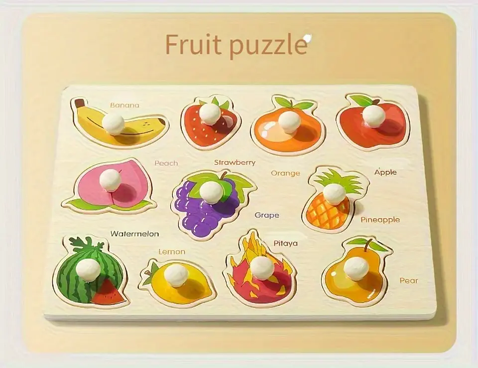 Montessori early education geometry beginner puzzle board, hand-held fixed board puzzle development, puzzle block shape matching 12