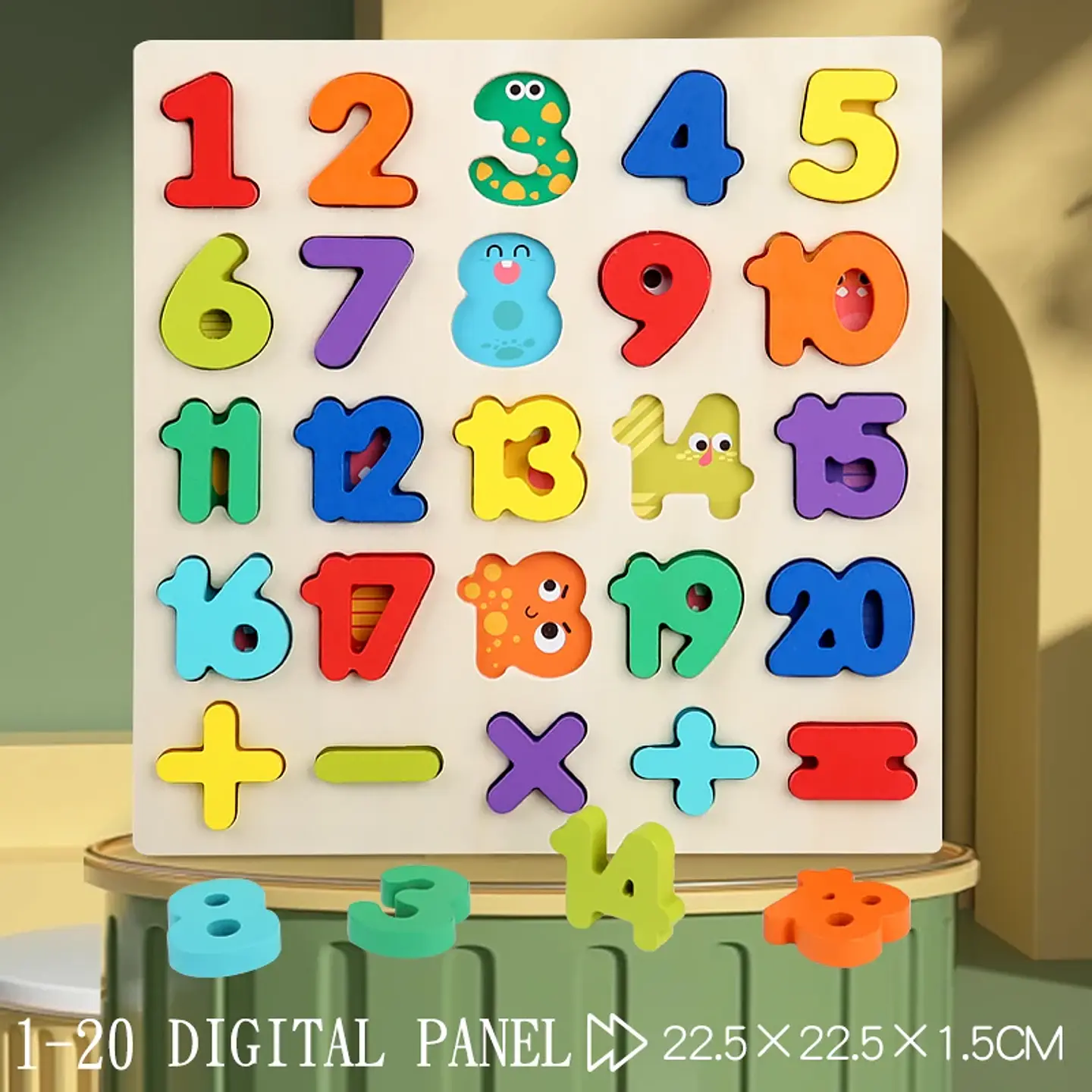 Montessori Wooden Puzzle for Children - Alphabetic Arithmetic Number Geometric Shapes Educational Game Toy for Preschool Learnin 7