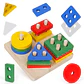 Montessori Toy Wooden Building Blocks Early Learning Educational Toys Color Shape Match Kids Puzzle Toys For Children Boys Girls - Thumbnail 6