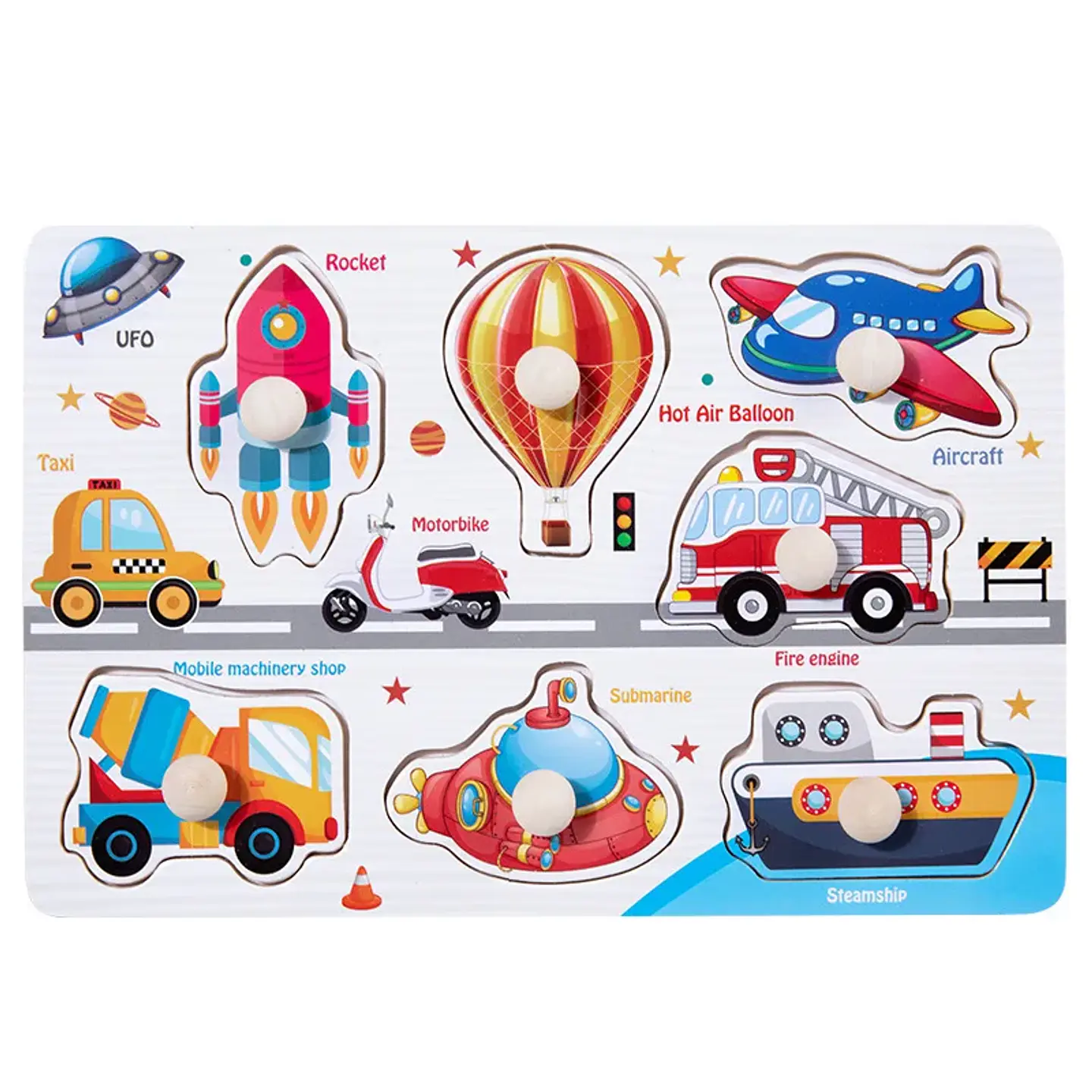 Montessori Toy Wooden Building Blocks Early Learning Educational Toys Color Shape Match Kids Puzzle Toys For Children Boys Girls 12