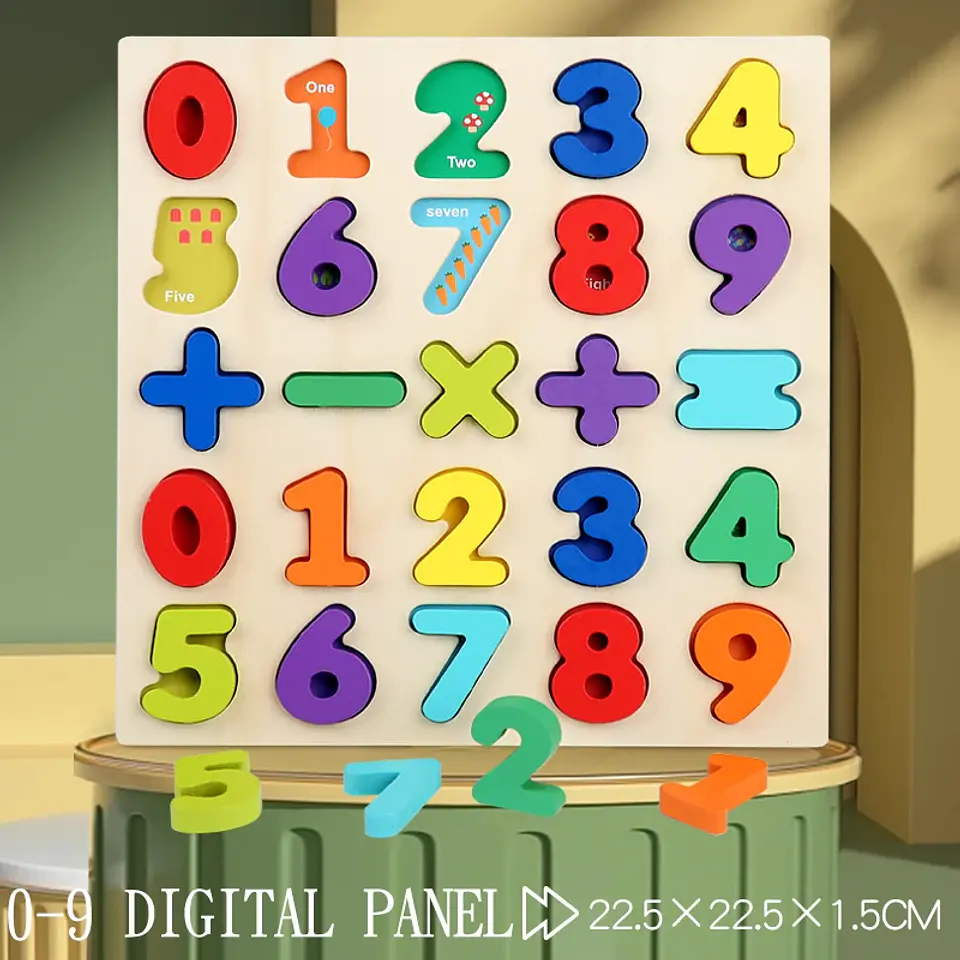 Montessori Wooden Puzzle for Children - Alphabetic Arithmetic Number Geometric Shapes Educational Game Toy for Preschool Learnin 12