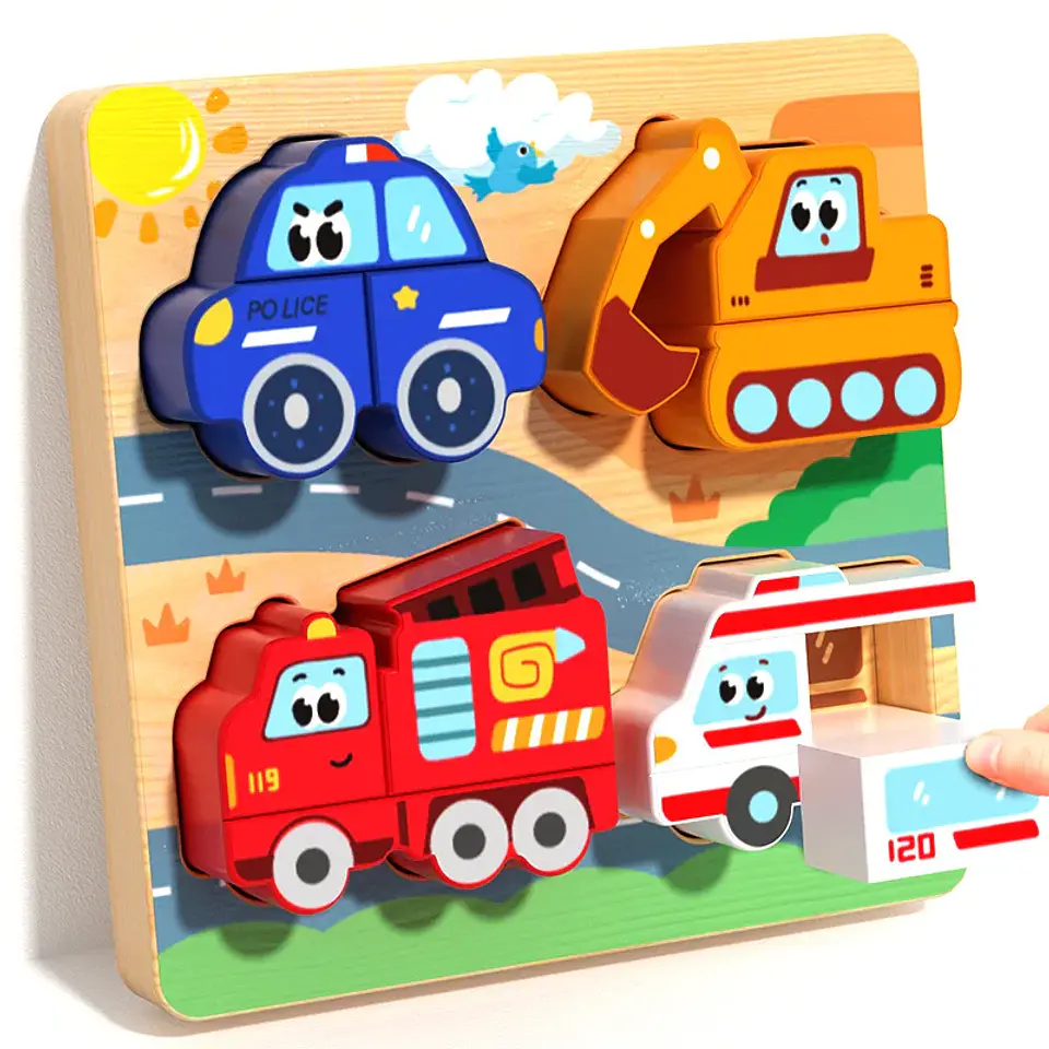 Montessori Toy Wooden Building Blocks Early Learning Educational Toys Color Shape Match Kids Puzzle Toys For Children Boys Girls 13