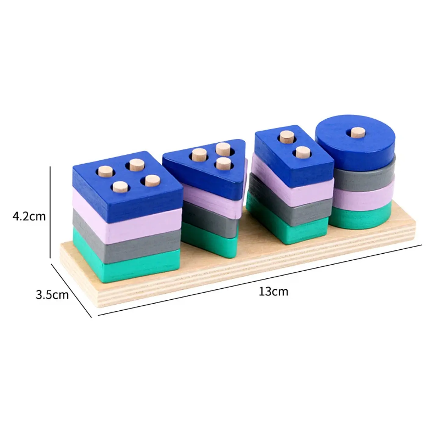 Montessori Toy Wooden Building Blocks Early Learning Educational Toys Color Shape Match Kids Puzzle Toys For Children Boys Girls 19