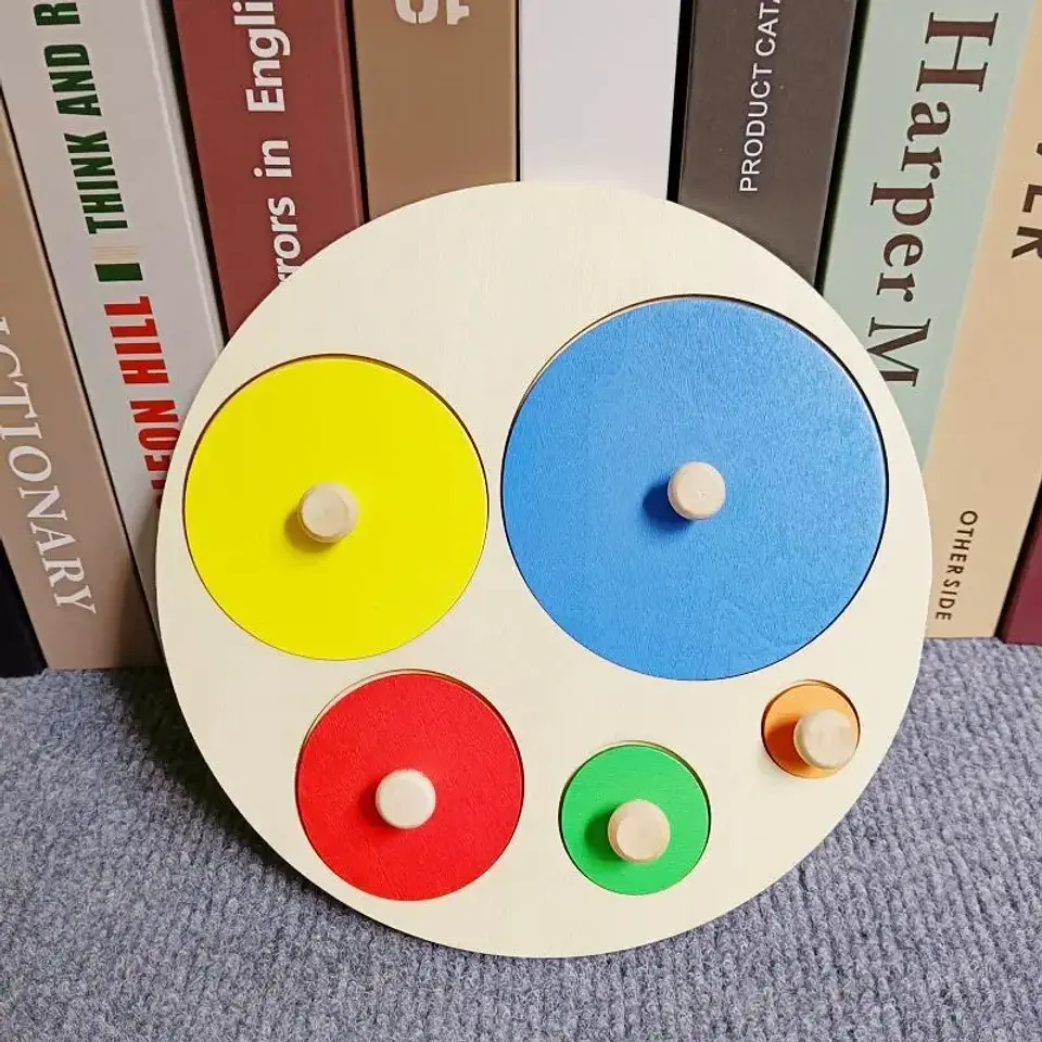 Montessori Toy Wooden Building Blocks Early Learning Educational Toys Color Shape Match Kids Puzzle Toys For Children Boys Girls 21