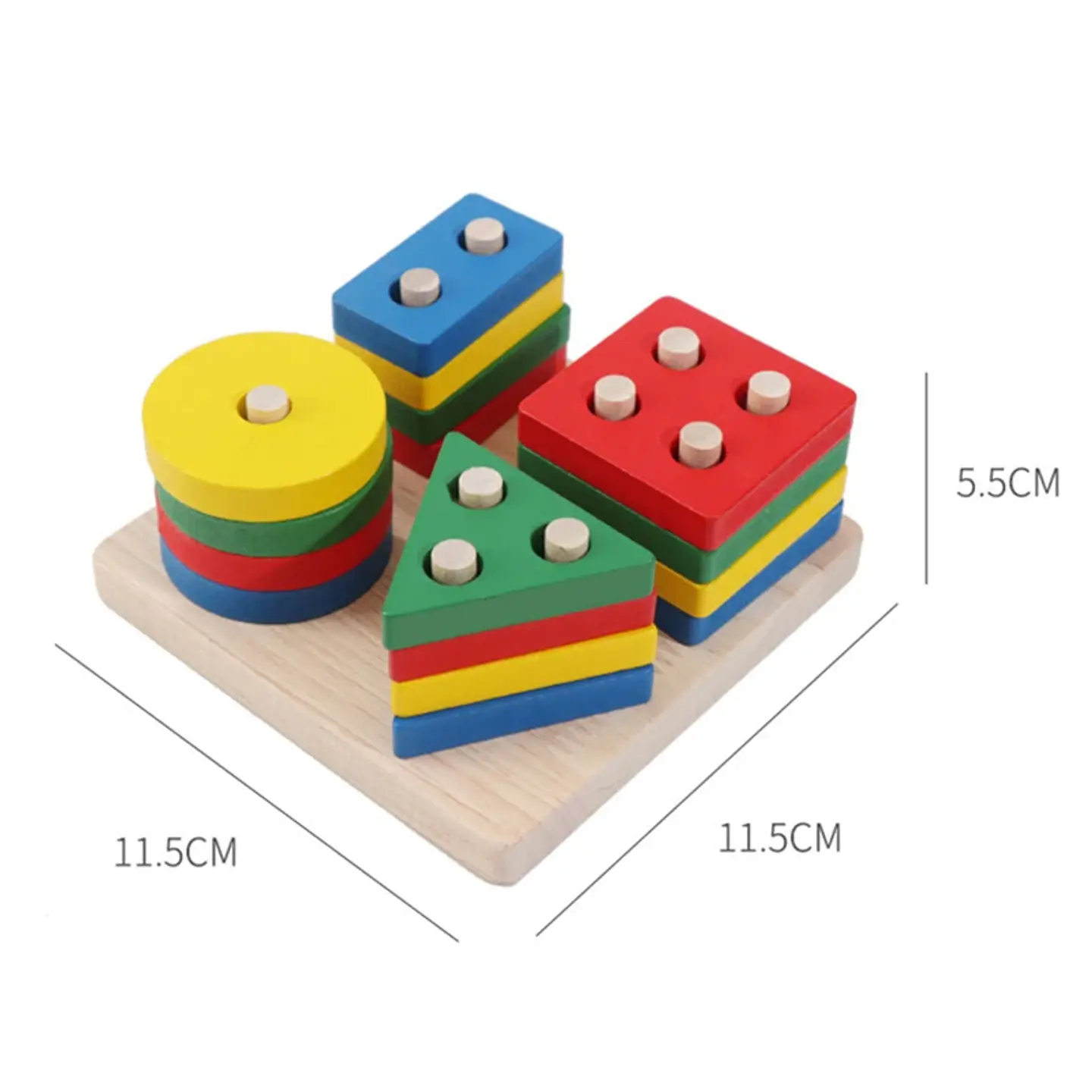 Montessori Toy Wooden Building Blocks Early Learning Educational Toys Color Shape Match Kids Puzzle Toys For Children Boys Girls 27