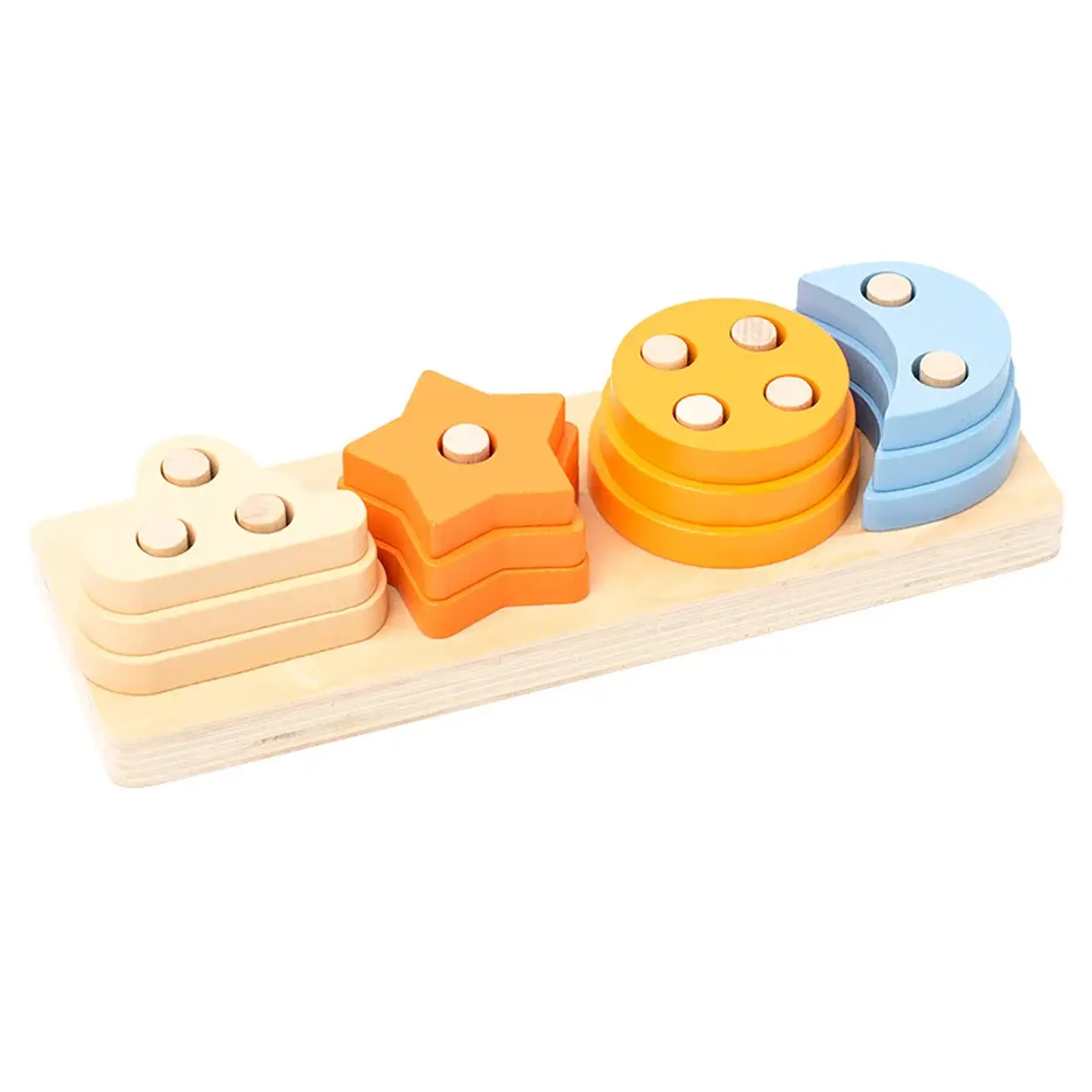Montessori Toy Wooden Building Blocks Early Learning Educational Toys Color Shape Match Kids Puzzle Toys For Children Boys Girls 30