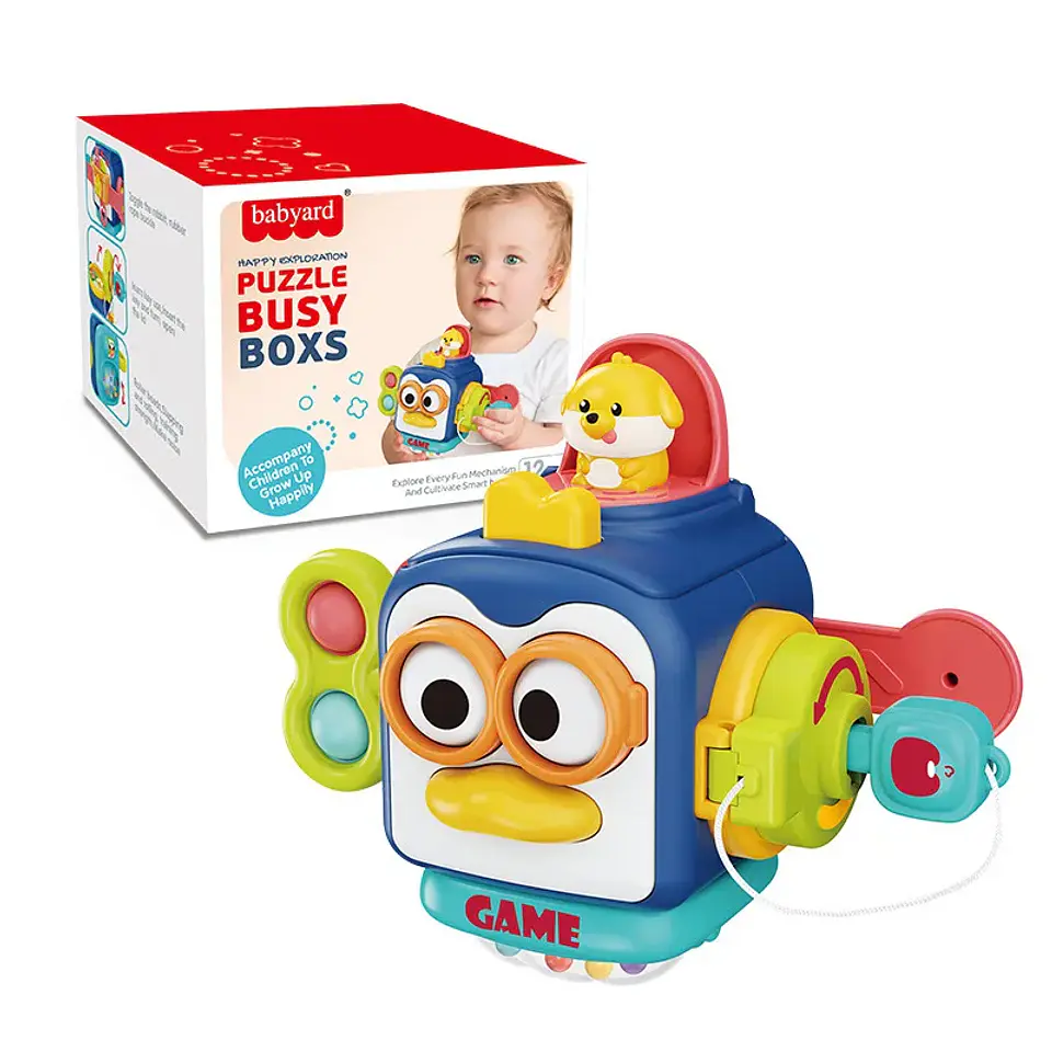 Montessori Busy Cube Sensory Activity Toy for Babies – Fine Motor Learning Cube 3