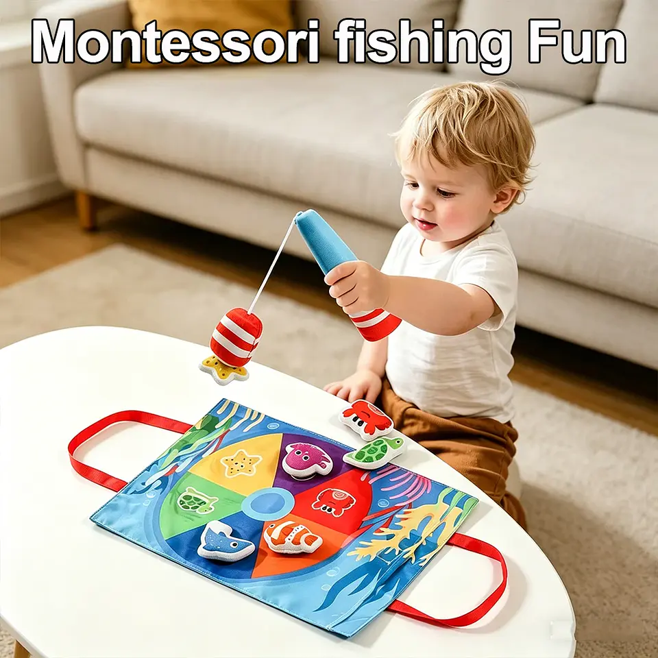 Fabric Fishing Game for Kids Ocean Learning Toy for Fine Motor Skills 3