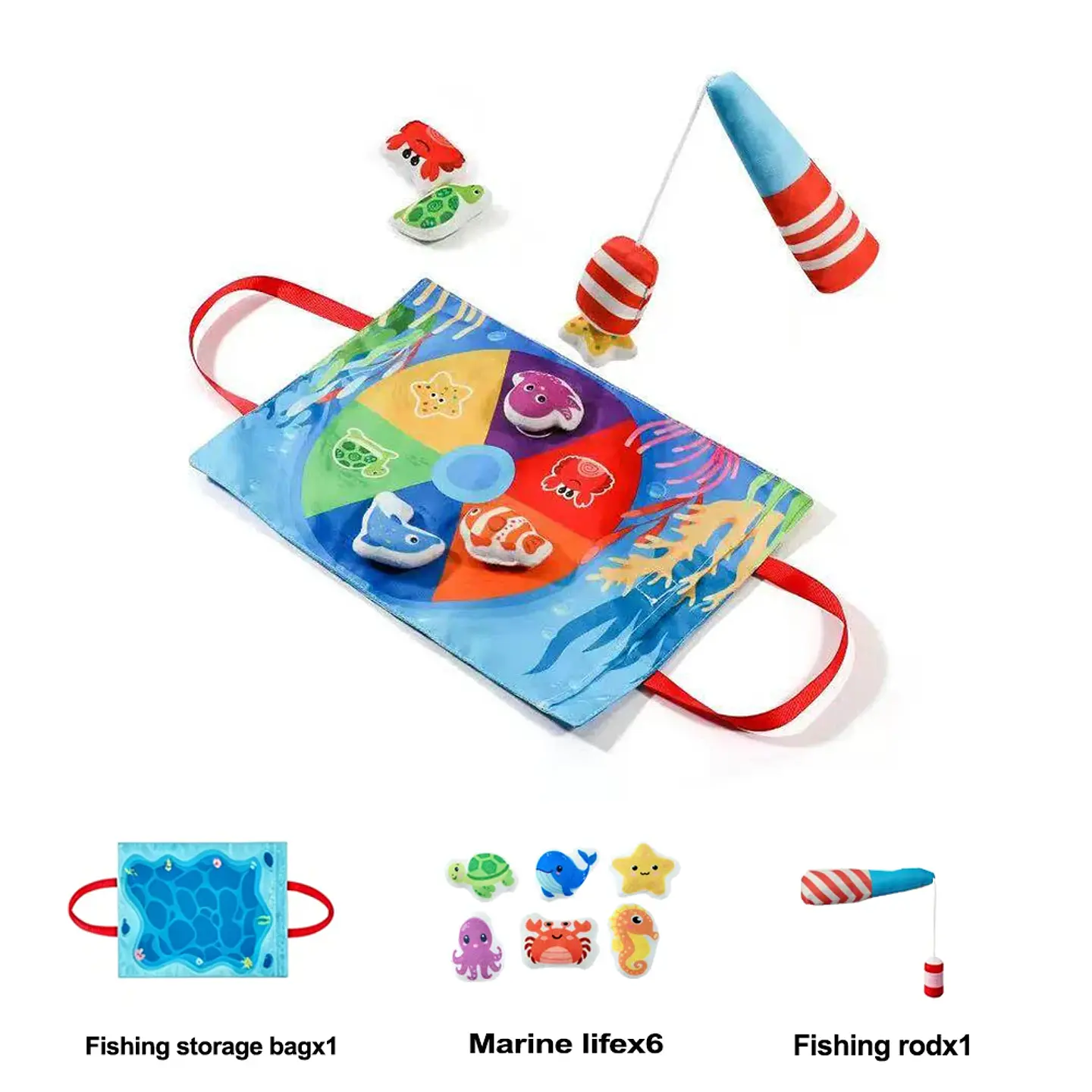 Fabric Fishing Game for Kids Ocean Learning Toy for Fine Motor Skills 7