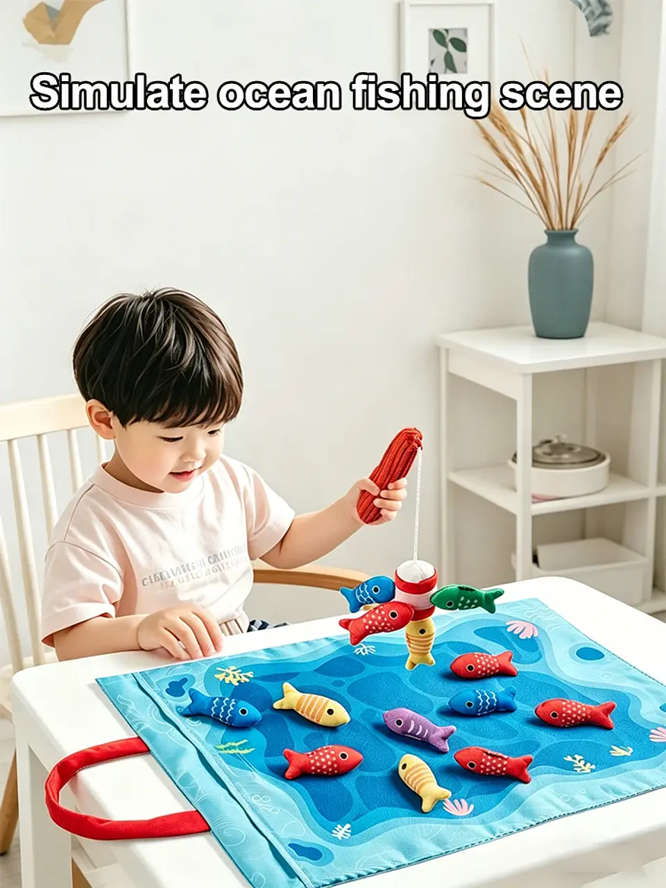 Fabric Fishing Game for Kids Ocean Learning Toy for Fine Motor Skills 10