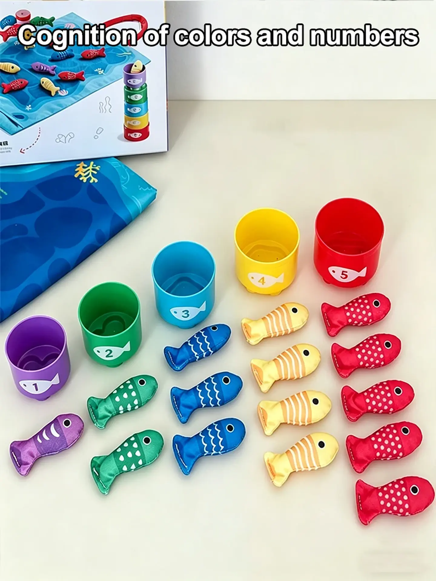 Fabric Fishing Game for Kids Ocean Learning Toy for Fine Motor Skills 11