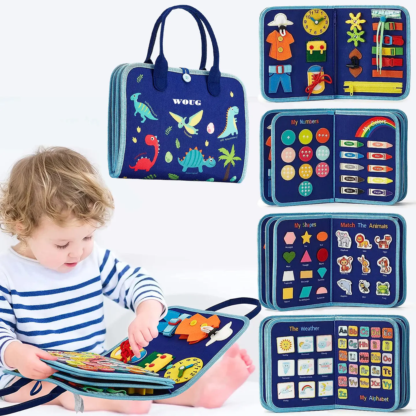 Toddler Busy Board  7 in 1 Preschool Learning Activity Book 1