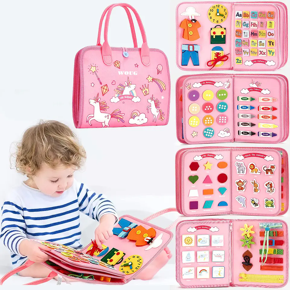 Toddler Busy Board  7 in 1 Preschool Learning Activity Book 2