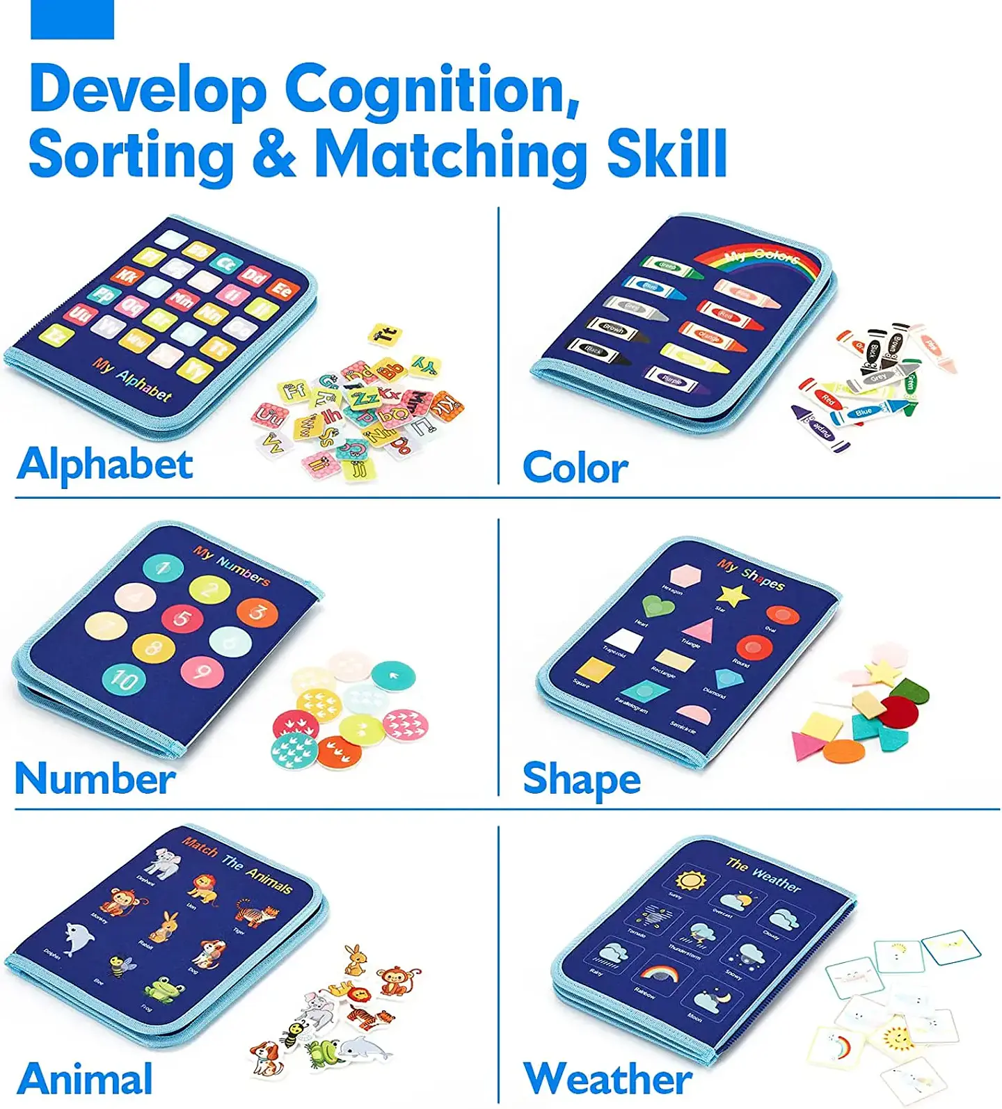 Toddler Busy Board  7 in 1 Preschool Learning Activity Book 3