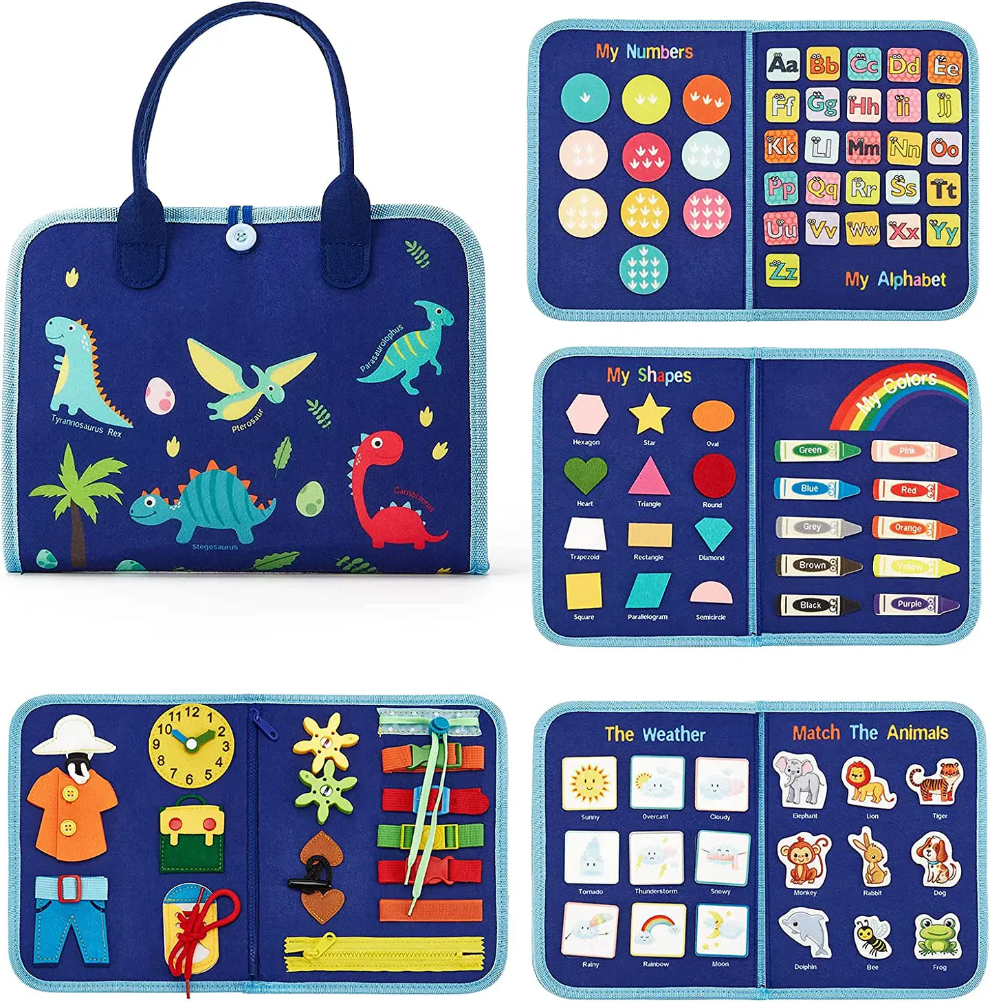 Toddler Busy Board  7 in 1 Preschool Learning Activity Book 7