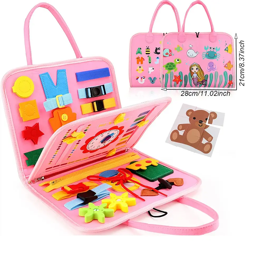 Toddler Busy Board  7 in 1 Preschool Learning Activity Book 9