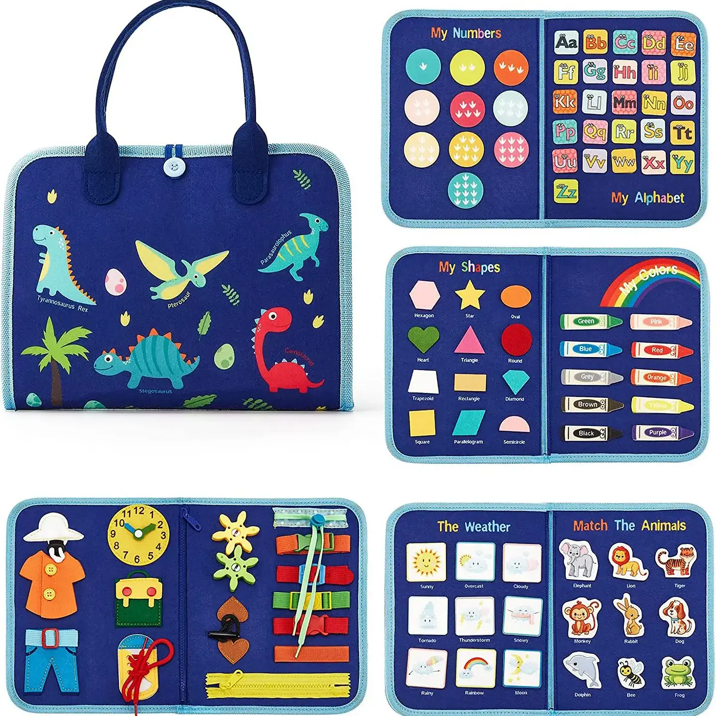 Toddler Busy Board  7 in 1 Preschool Learning Activity Book 12