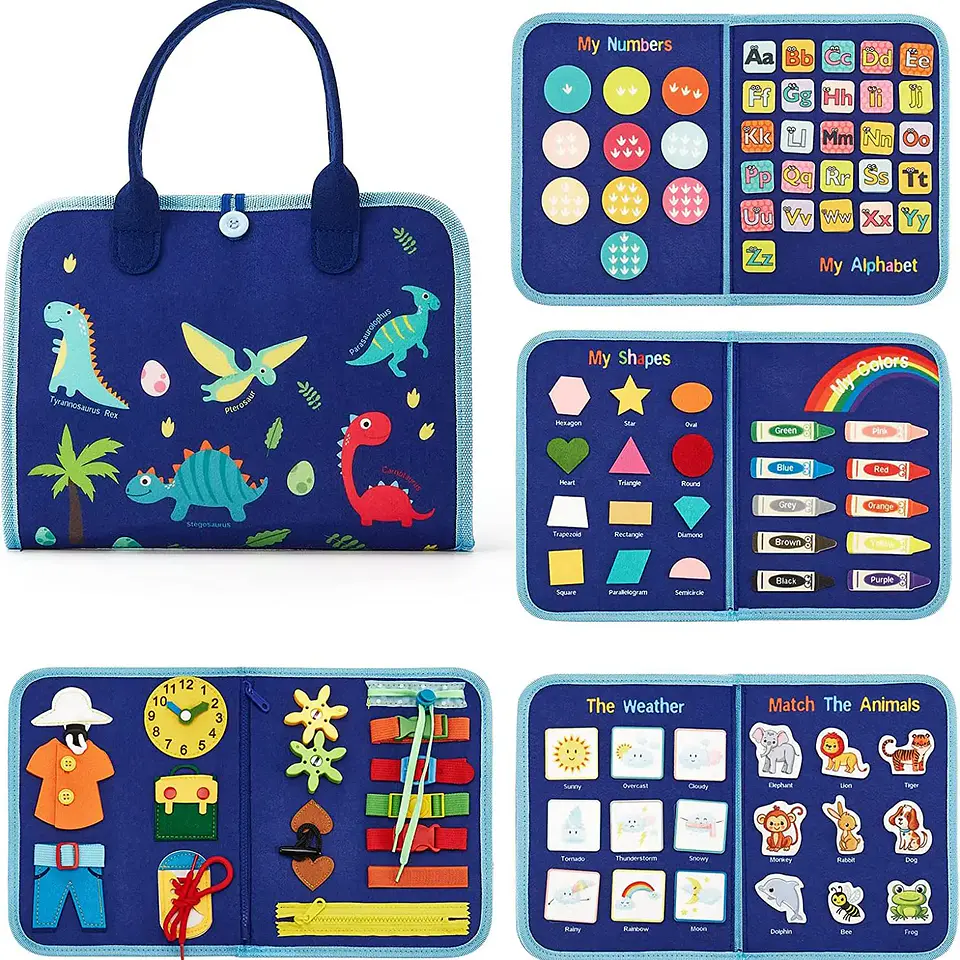 Toddler Busy Board  7 in 1 Preschool Learning Activity Book 12