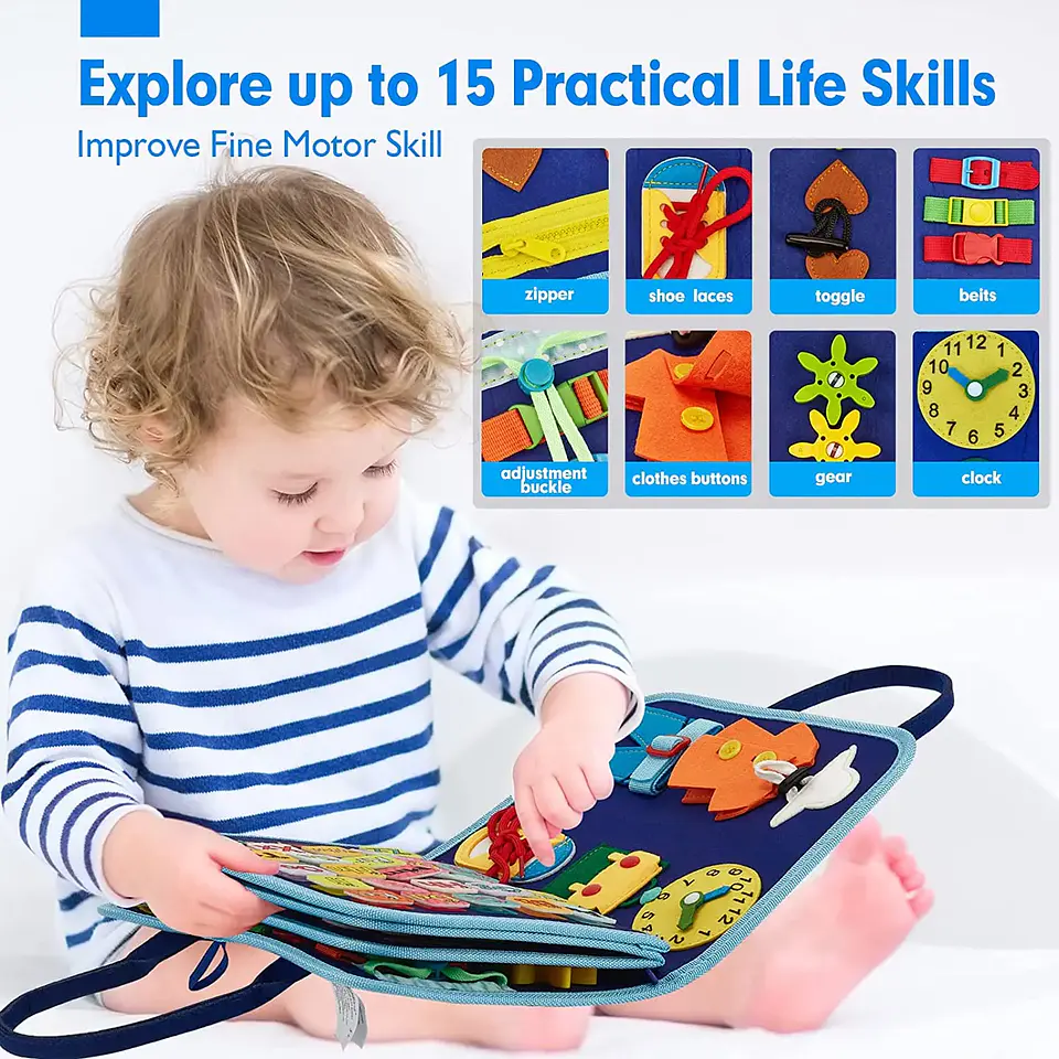 Toddler Busy Board  7 in 1 Preschool Learning Activity Book 14
