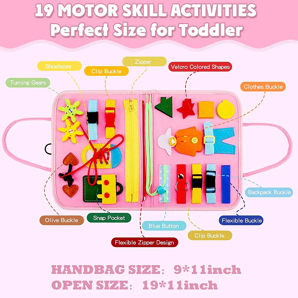 Toddler Busy Board  7 in 1 Preschool Learning Activity Book 19