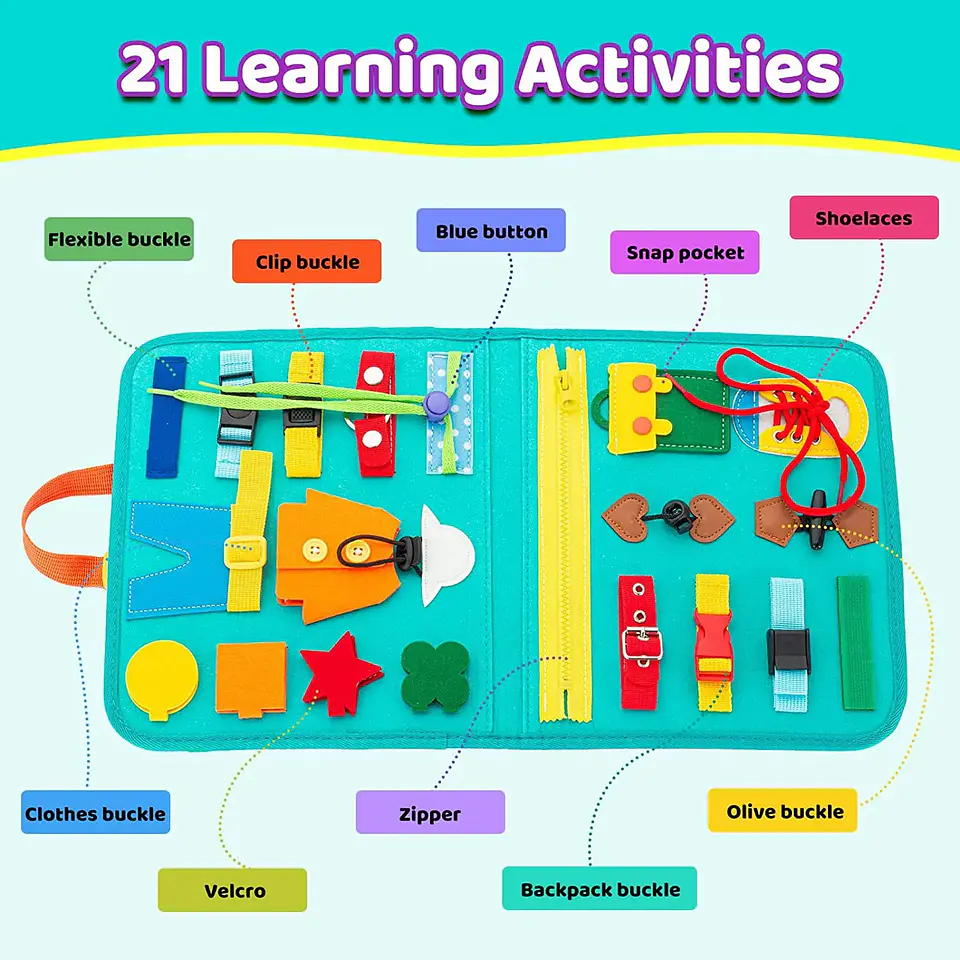Toddler Busy Board  7 in 1 Preschool Learning Activity Book 24