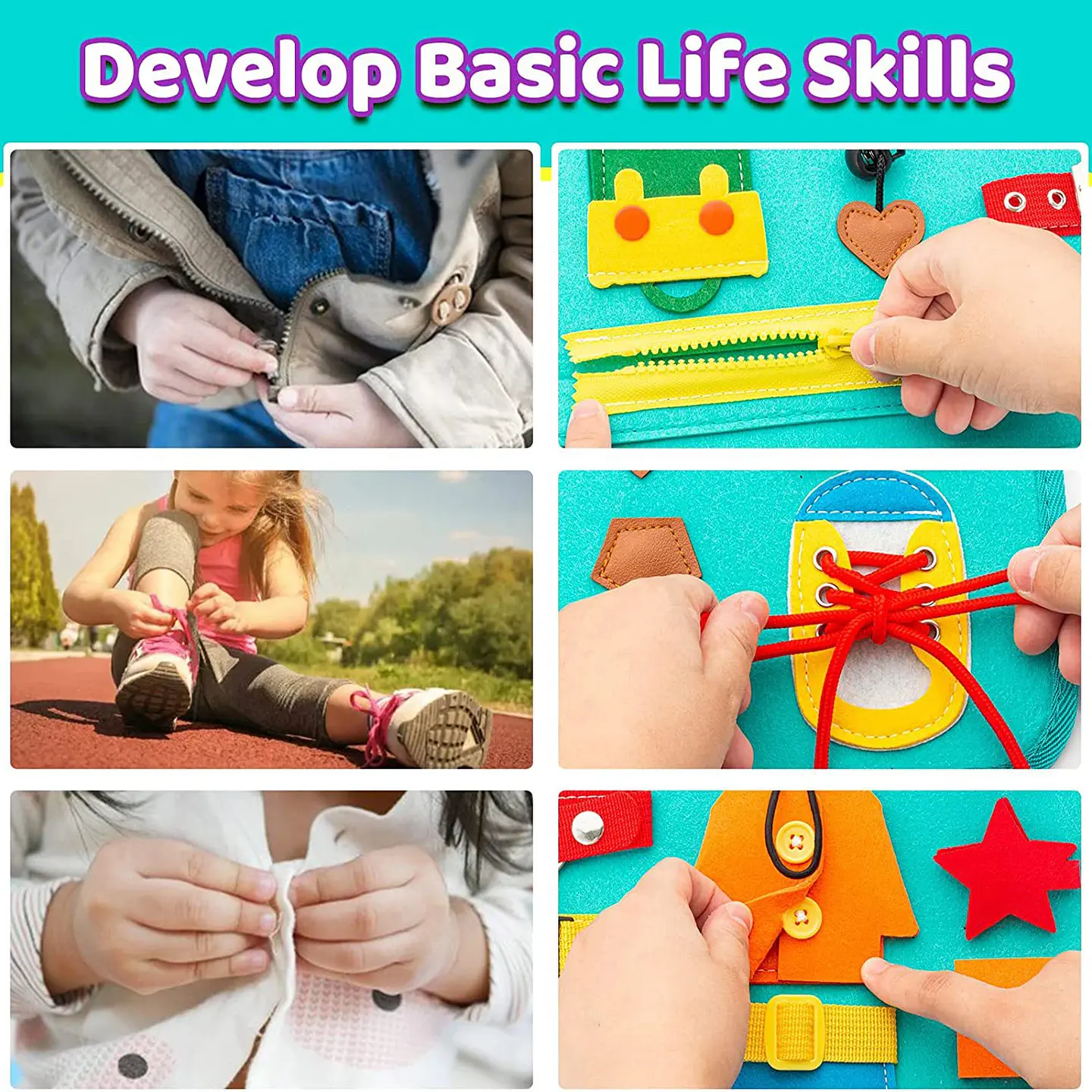 Toddler Busy Board  7 in 1 Preschool Learning Activity Book 25