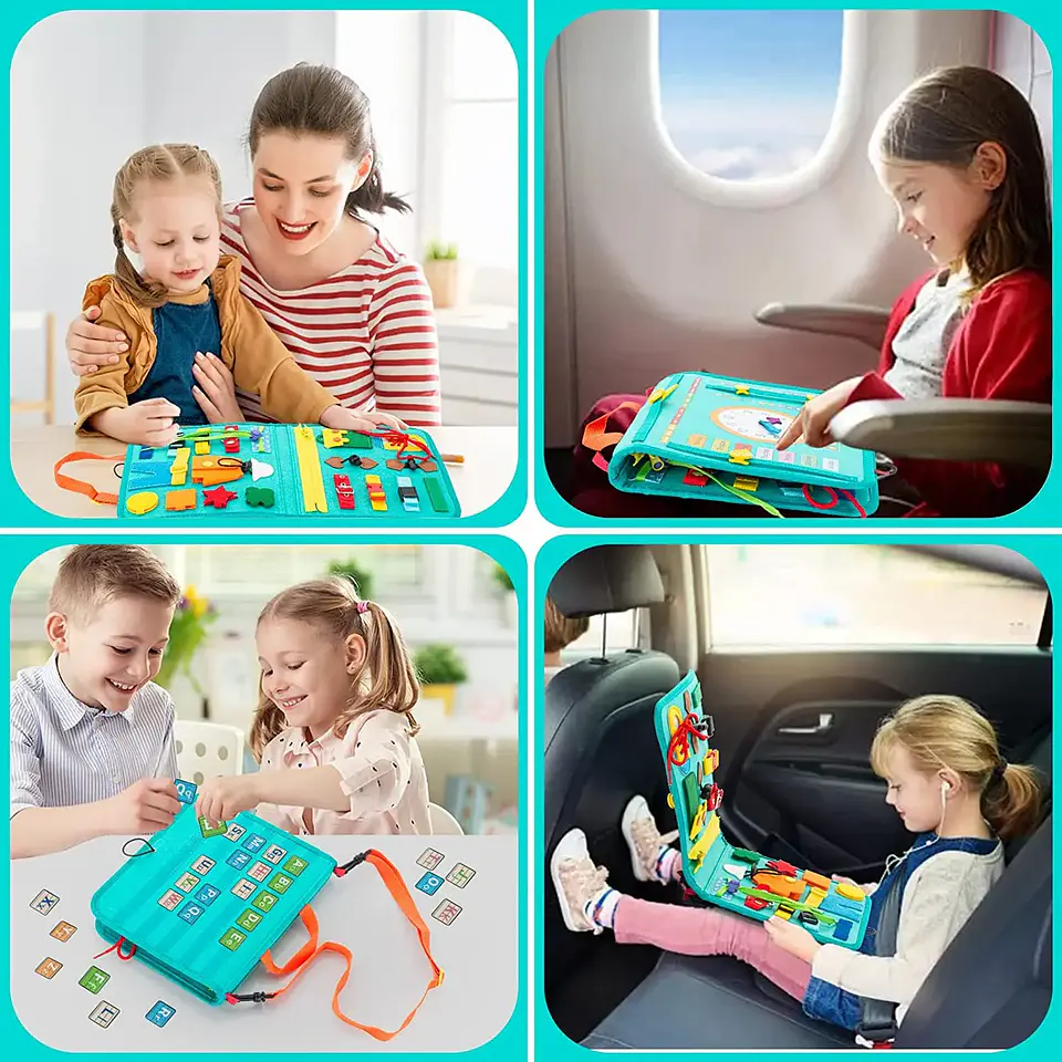 Toddler Busy Board  7 in 1 Preschool Learning Activity Book 26