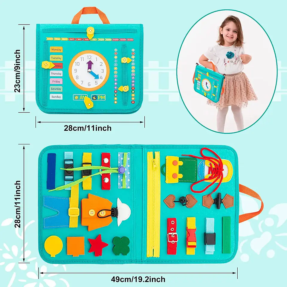 Toddler Busy Board  7 in 1 Preschool Learning Activity Book 27