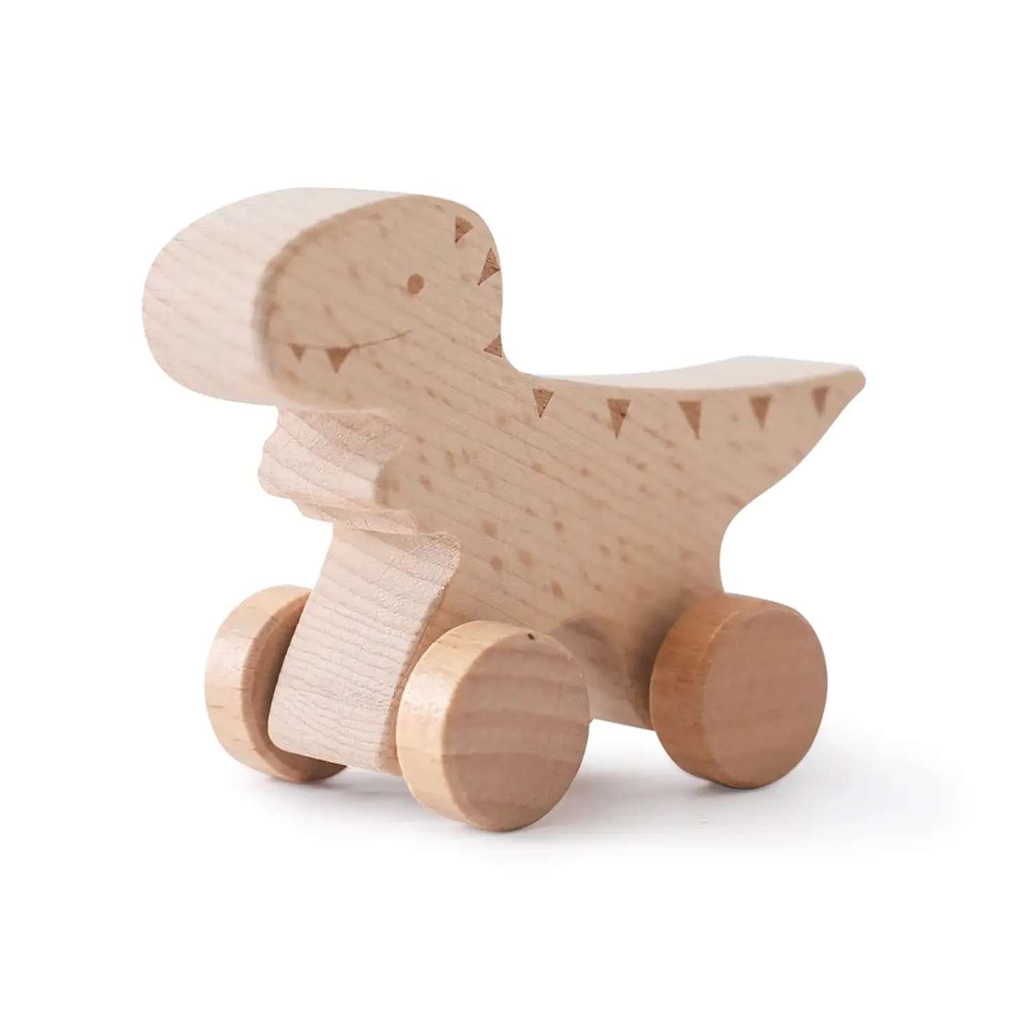 Wooden Dinosaur Teether Car Natural Baby Sensory Toy for Toddlers 7